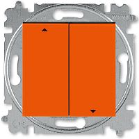 Выключатель жалюзи с фиксацией без рамки ABB EPJ Levit 2-кл. оранжевый/дымчатый чёрный картинка
